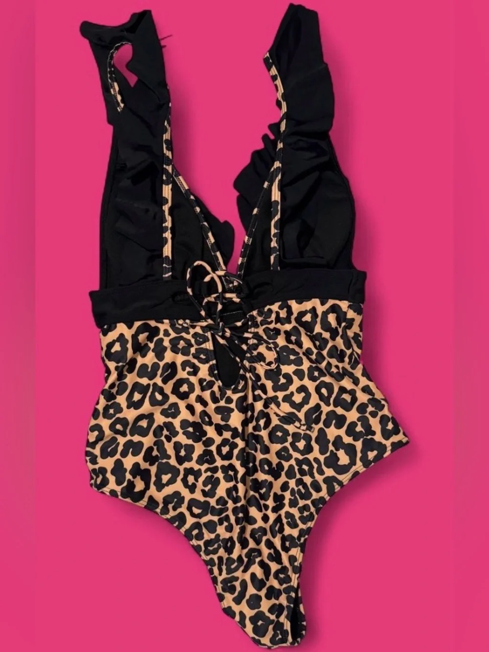 Black and Tan Leopard One-Piece Swimsuit